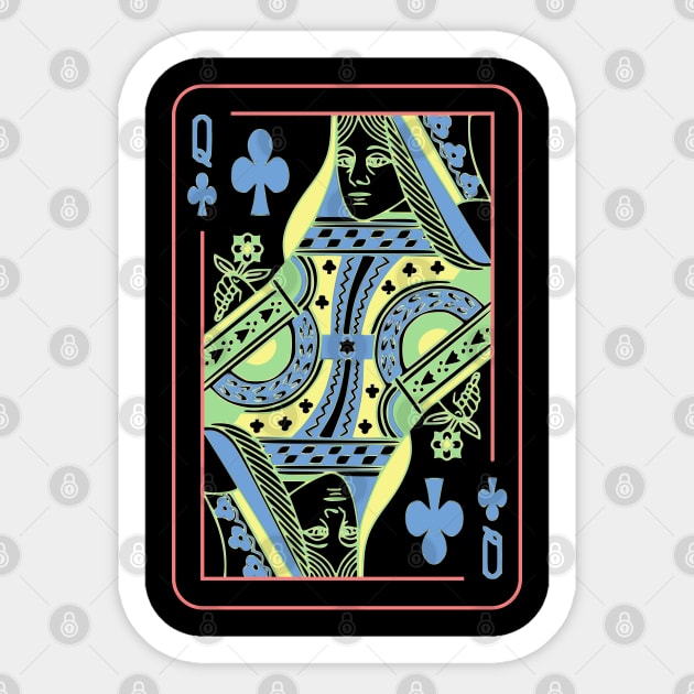 Queen of Clubs Night Mode Sticker by inotyler